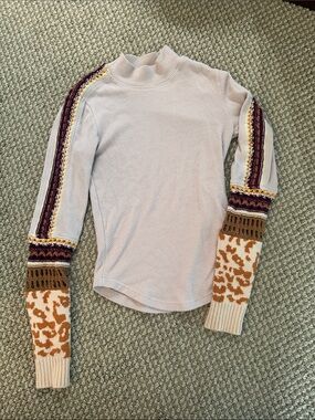Free People Mockneck Design Longsleeve